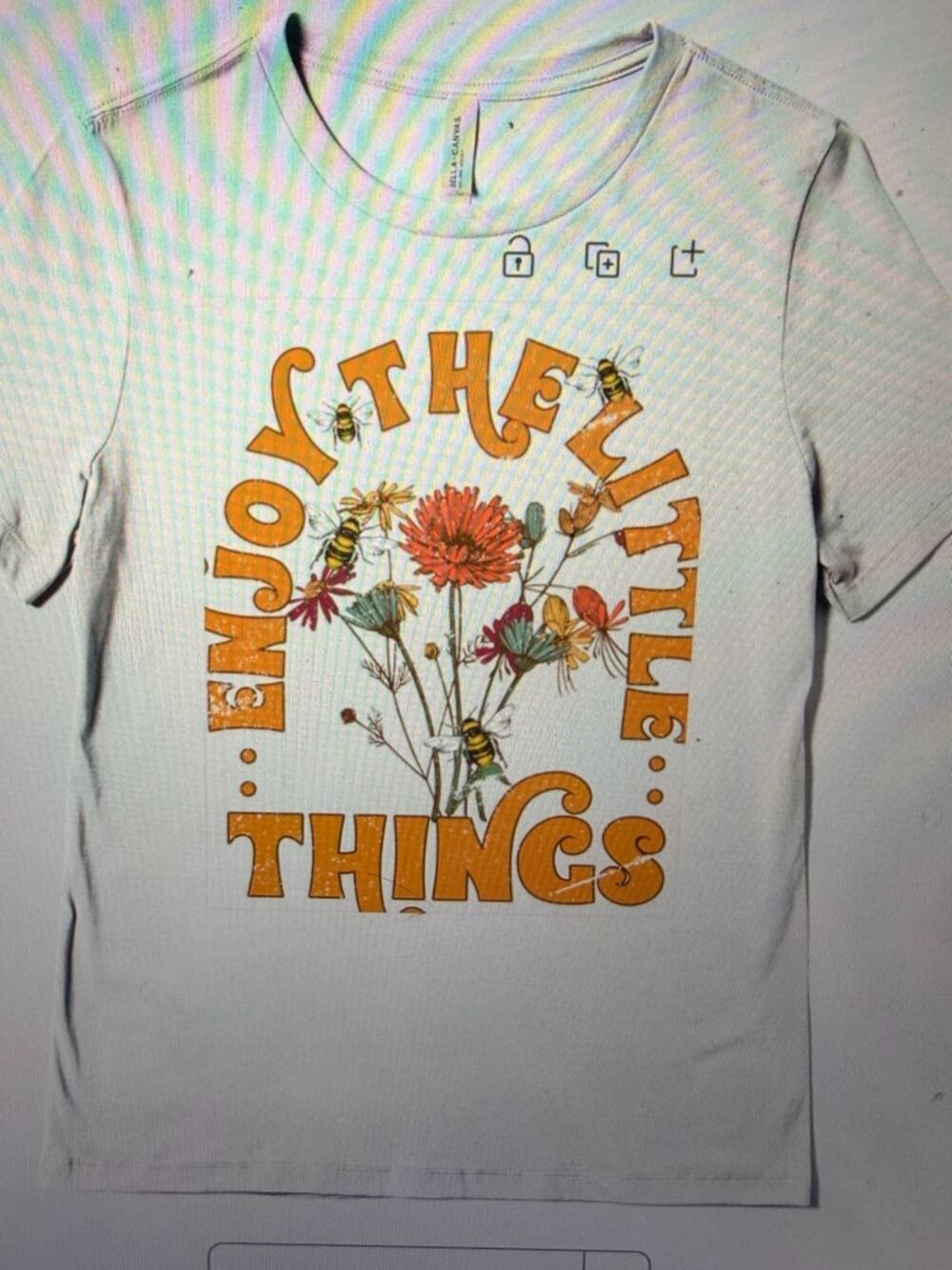 Enjoy The Little Things Floral Graphic Tee - White & Orange